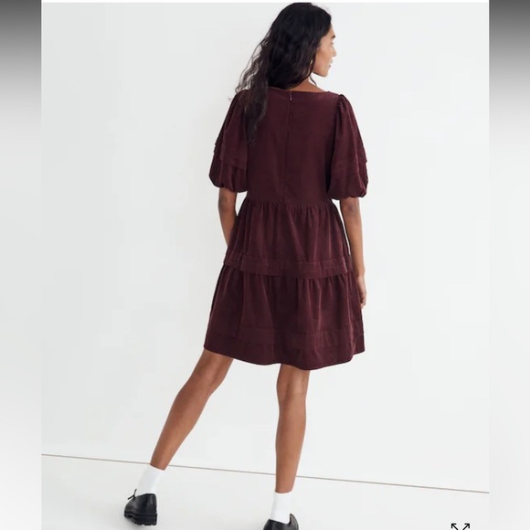 Madewell Corduroy Tiered Mini Dress – NWT Size Small 100% cotton - Picture 3 of 9